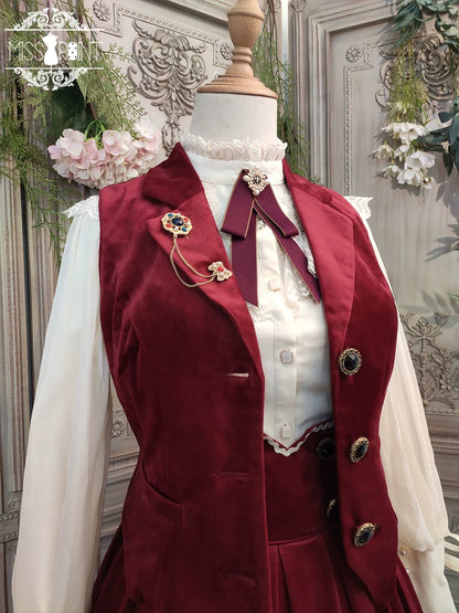 Miss Point - Rose Doll - Retro Lolita Vest Velvet Lolita Waistcoat