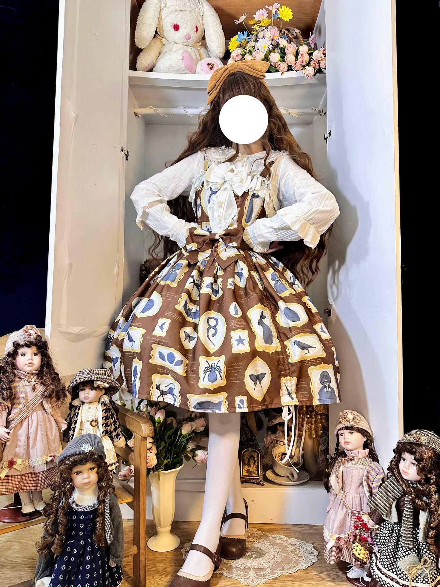 Magic Tea Party - Classic Lolita JSK with Elegant Art-Inspired Prints