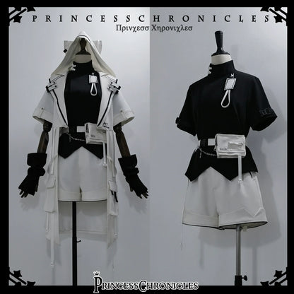 Princess Chronicles - White Cat - Futuristic Style Cool Lolita Pants Suit With Cat Ear Coat