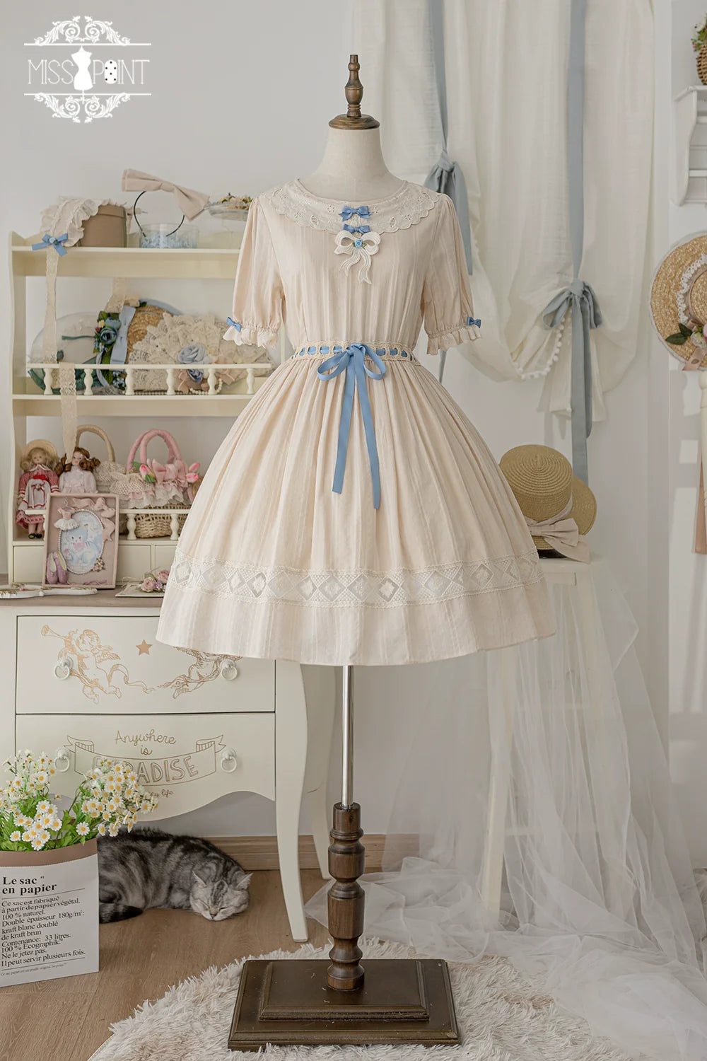 Miss Point - Customized Elegant Lolita OP Dress Cute Daily Girl Short Lolita Dress