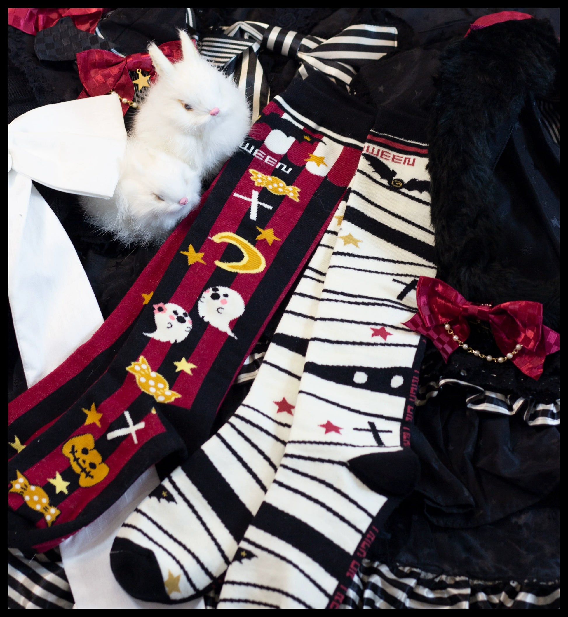 Yukines Box - Gothic Lolita Halloween Pumpkin Bat Socks