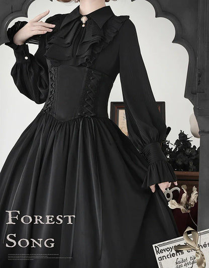 Forest Song - Astris - Reversible Classic Lolita High Waist Fishbone Skirt