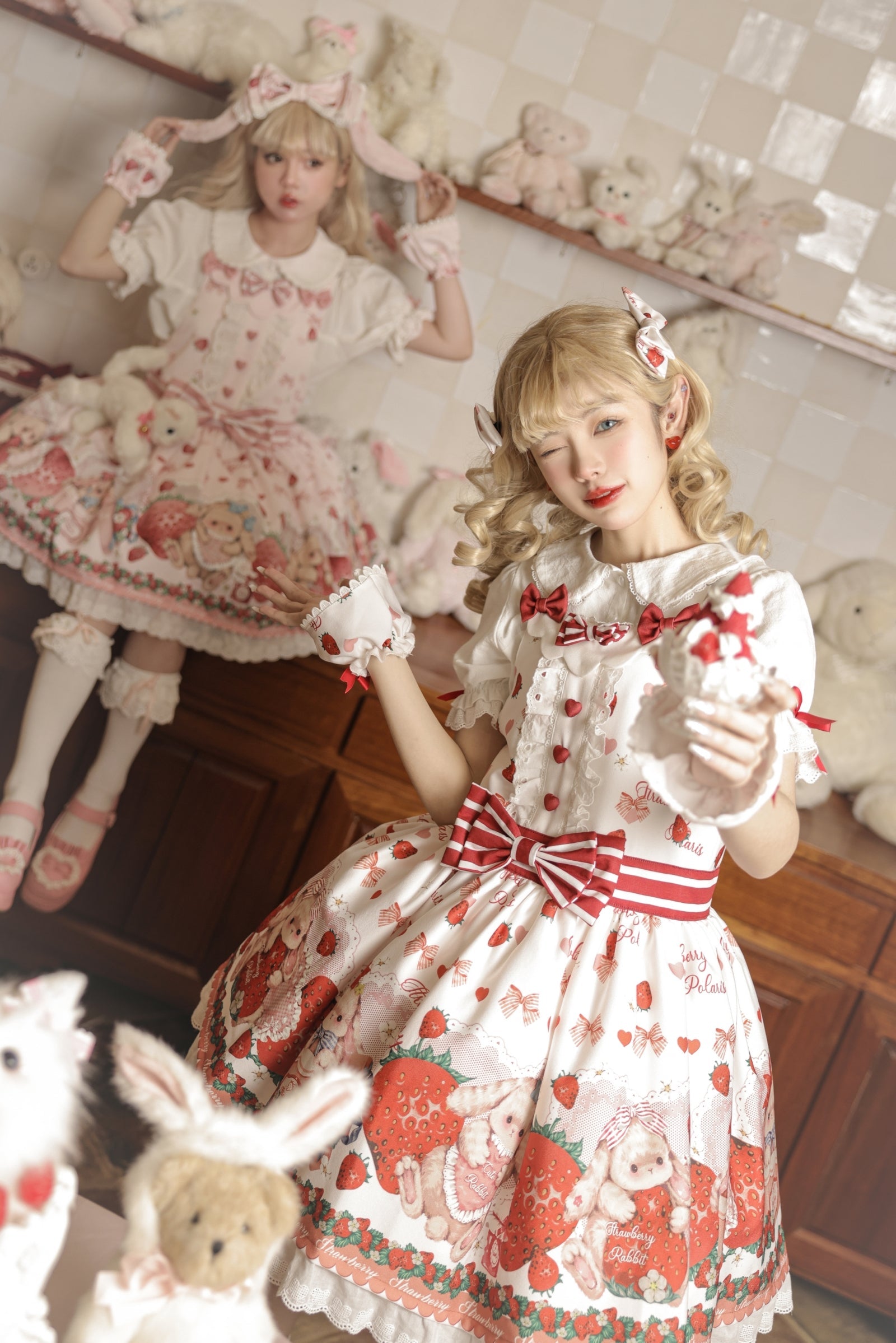 Polaris Lolita - Rabbit Berry Gift Box - Sweet Lolita Salopette and Dress Set