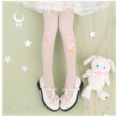 Yidhra - Vintage Flower Printed Panty-hose Spring Summer