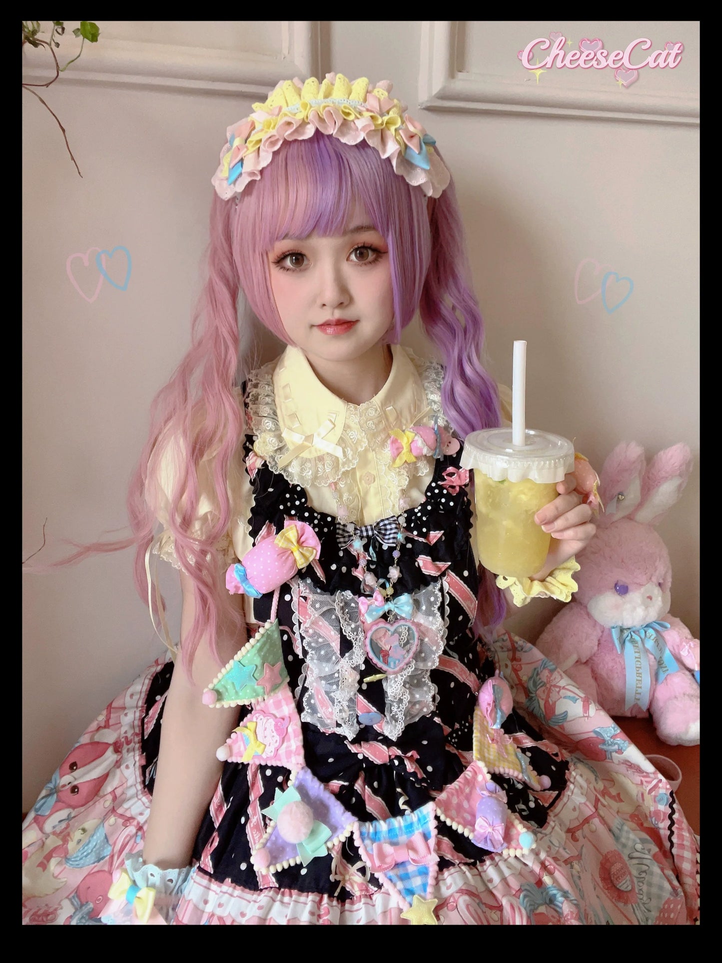 CheeseCat - Creamy Celestial - Sweet Lolita Cuffs Handmade Lace Cuffs