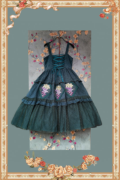 Infanta - Grape Manor - Country Lolita JSK Suit with Grape Embroidery