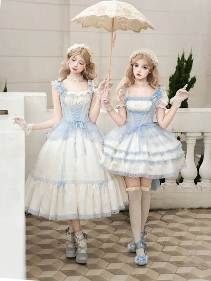 With PUJI - Sea Salt Iced Tea - Classic Lolita Dress, Fishbone Bodice