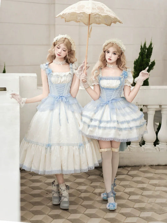 With PUJI - Sea Salt Iced Tea - Classic Lolita Dress, Fishbone Bodice