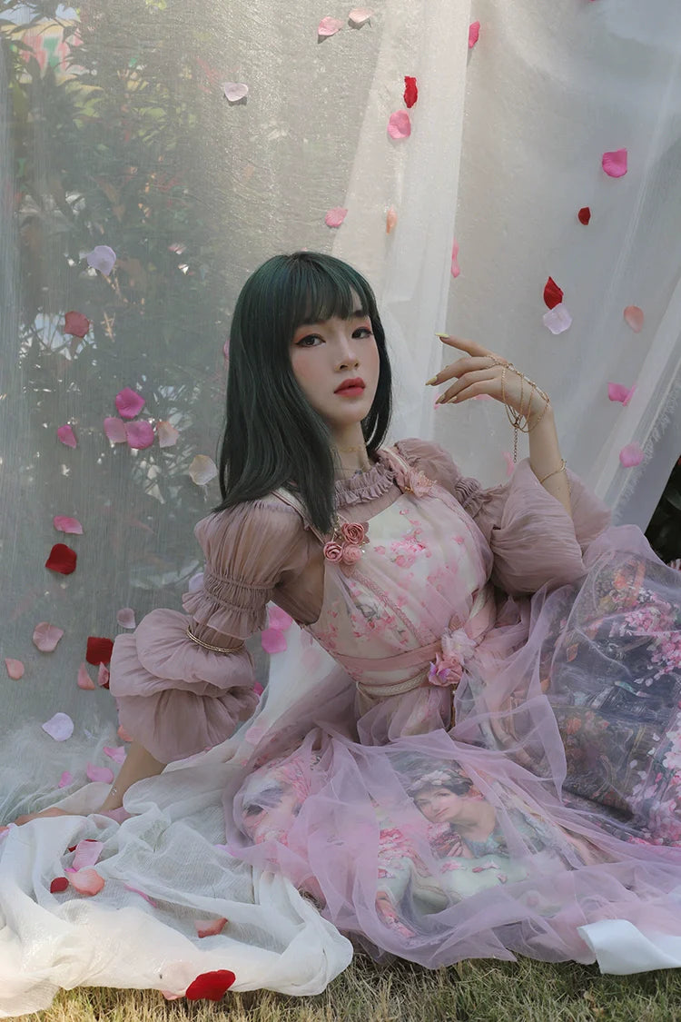 Balladeer - Classic Lolita Shirt Puff Sleeves Open Shoulder Blouse