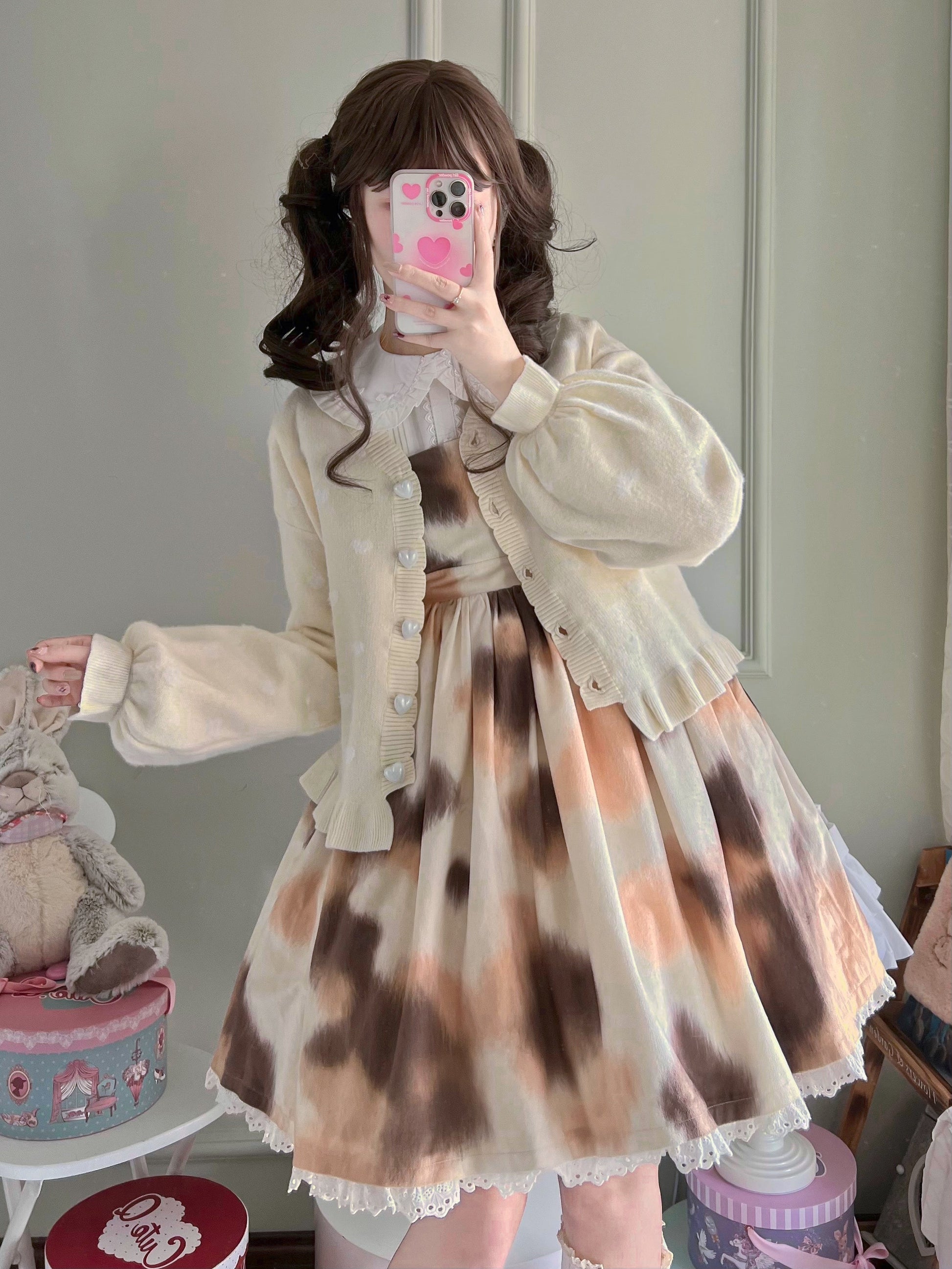 MIST - Little Heart - Sweet Lolita Thick Cardigan Sweater Coat