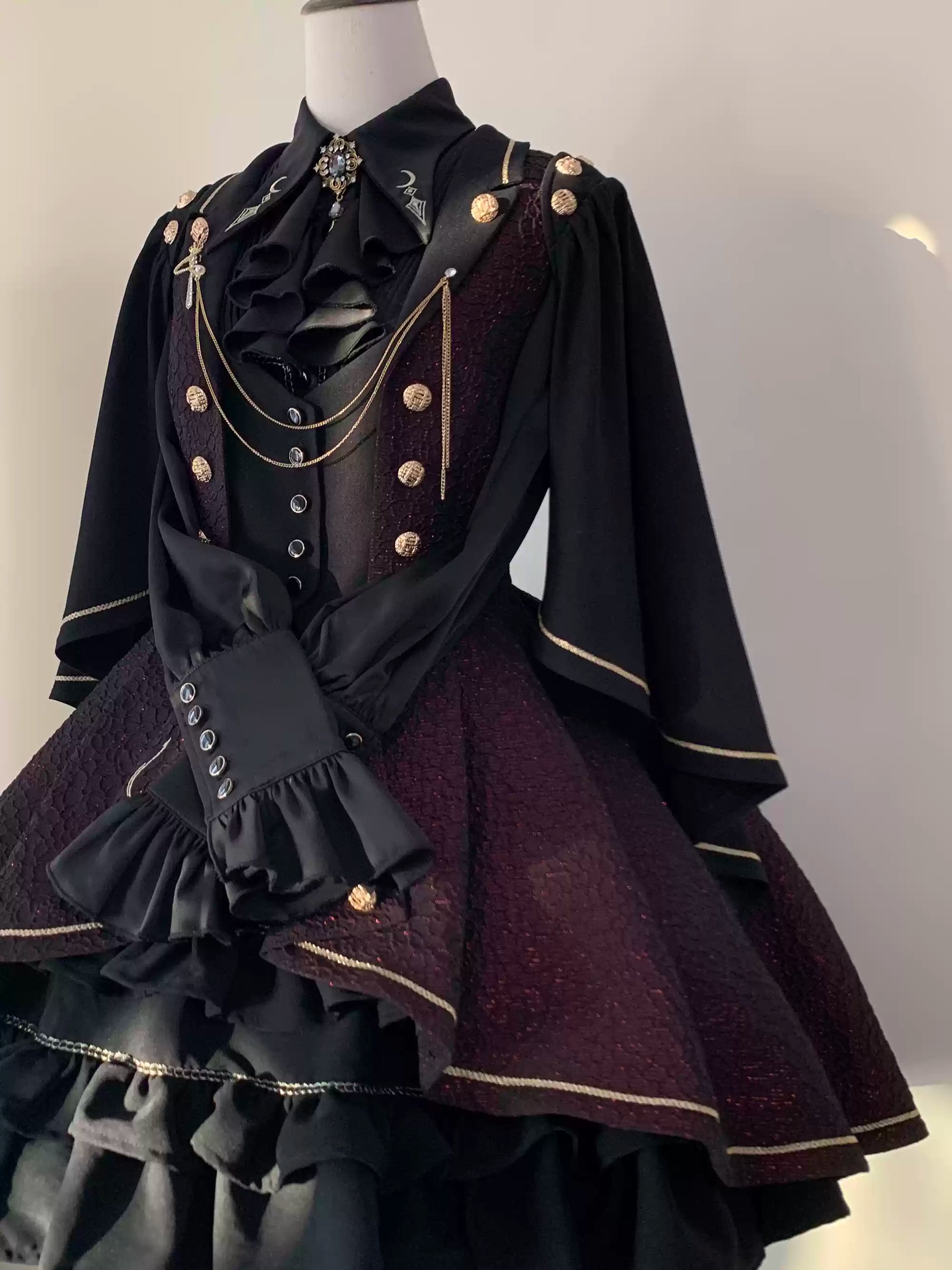 SilentMars - Law of the Fallen Moon - Retro Lolita Vest Coat Suit Knight Style Skirt