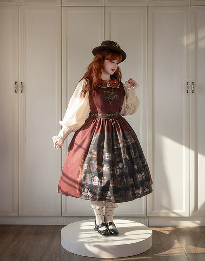 Miss Point - German Bookshelf - Classic Lolita Printed JSK Dress