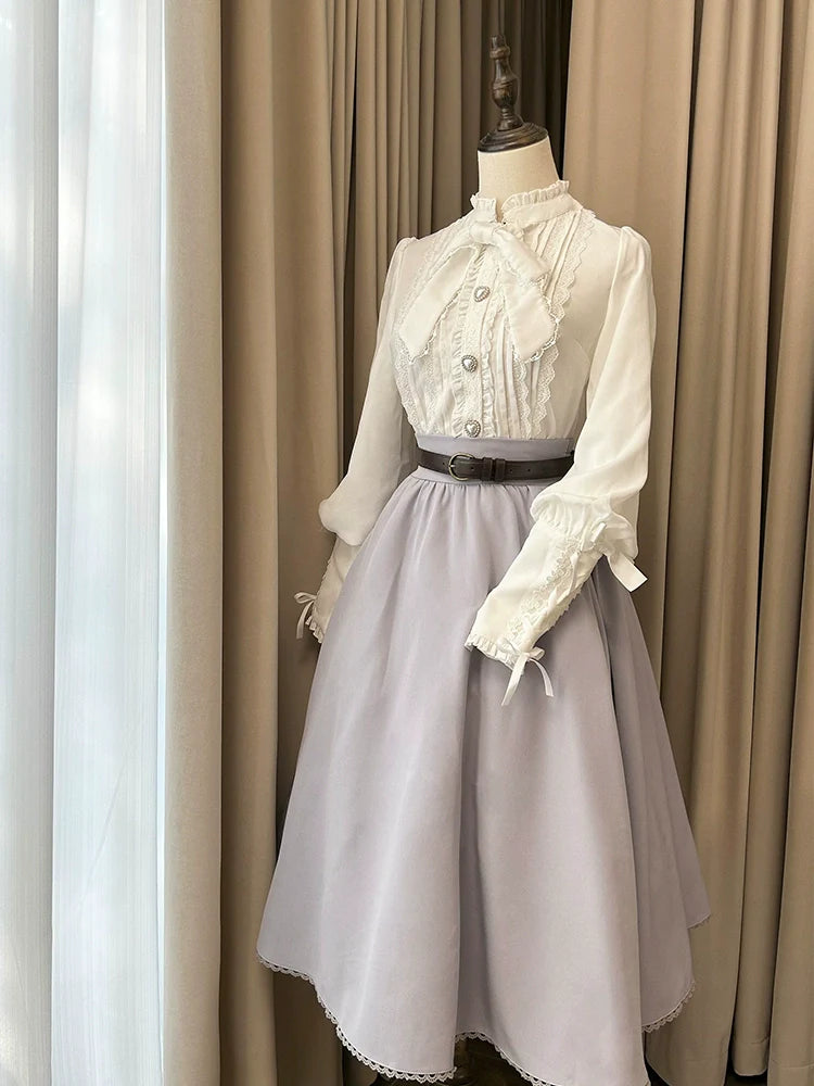 Sweet Wood - Daily Lolita Skirt Set Long sleeve Coat Dress Set