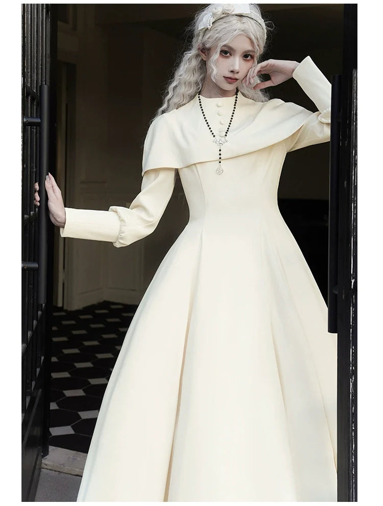 With PUJI - 13th Night - Gothic Lolita OP Dress with Built-in Cape