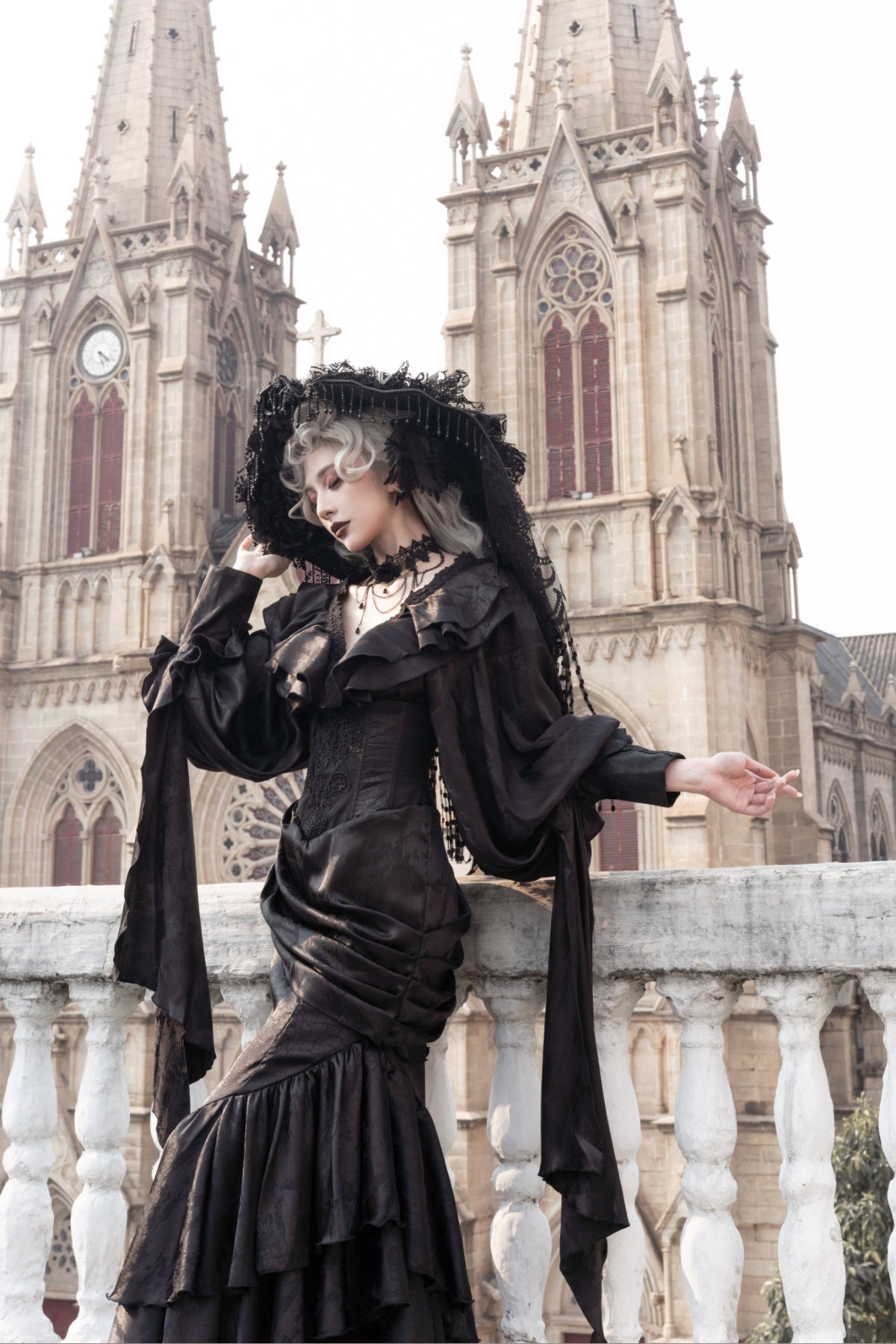 Muppet Mind Ben - Oracle - Gothic Lolita Mermaid Long Drape Skirt with Fishbone Corset