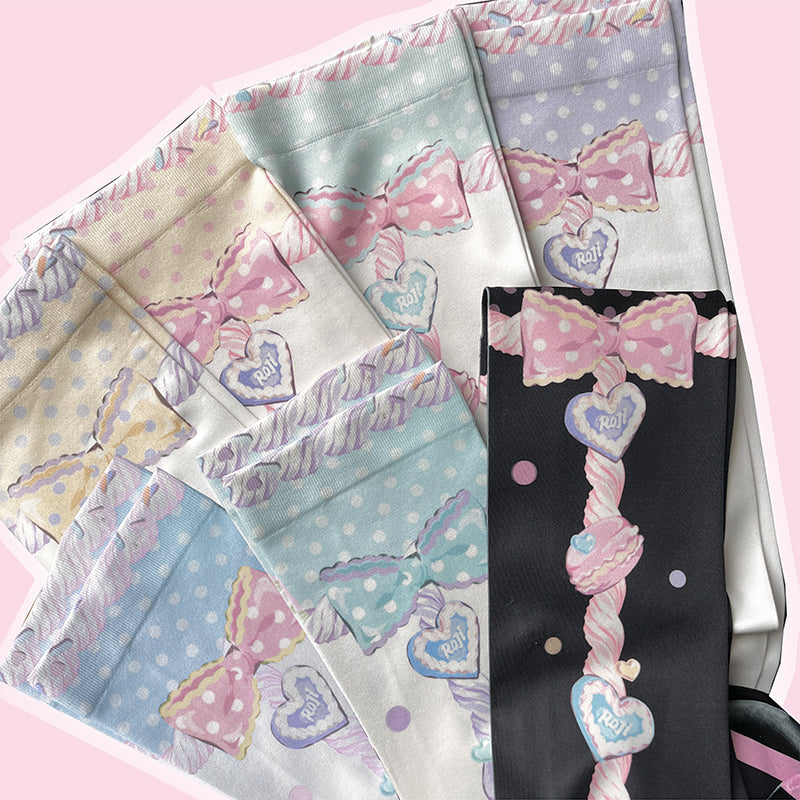 Roji roji - Macaron Printed Lolita Knee Stockings