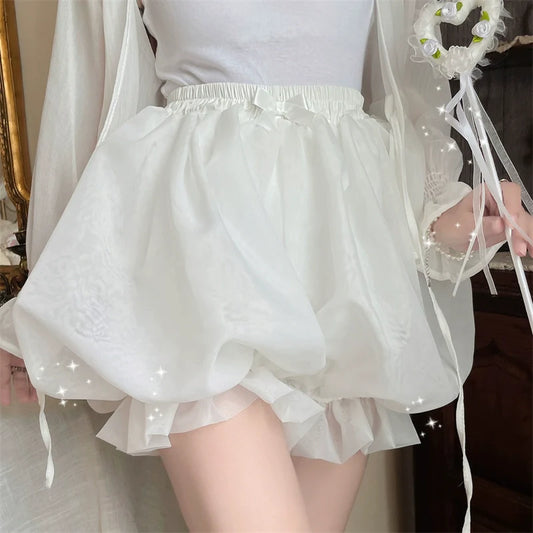 Sugar Girl - Casual Lolita Bloomer Solid Color Organza Shorts Bloomers