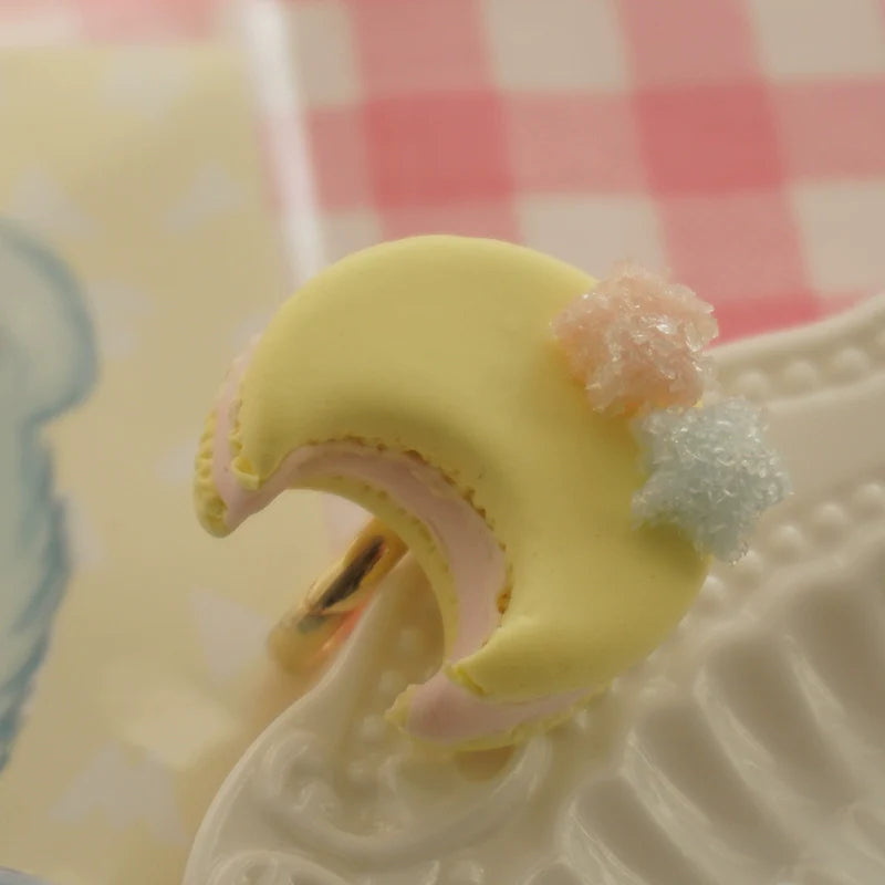 Cat Tea Party - Kwaii Lolita Accessories Moon Lollipop Clay Necklace Ring