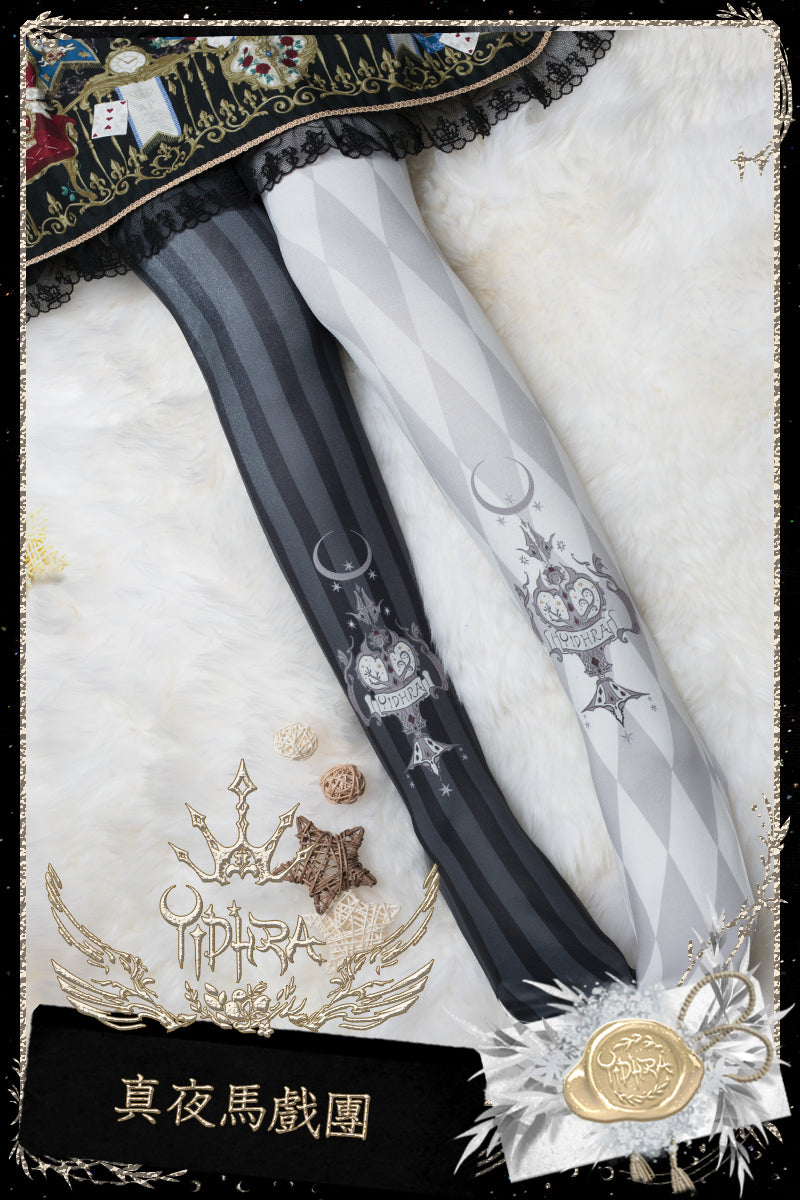 Yidhra - Midnight Circus - Argyle Digital Print Lolita Tights