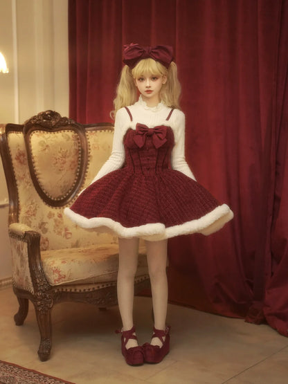 Tan Tuan - Winter Lolita Dress New Year Lolita JSK Plush Cape Set