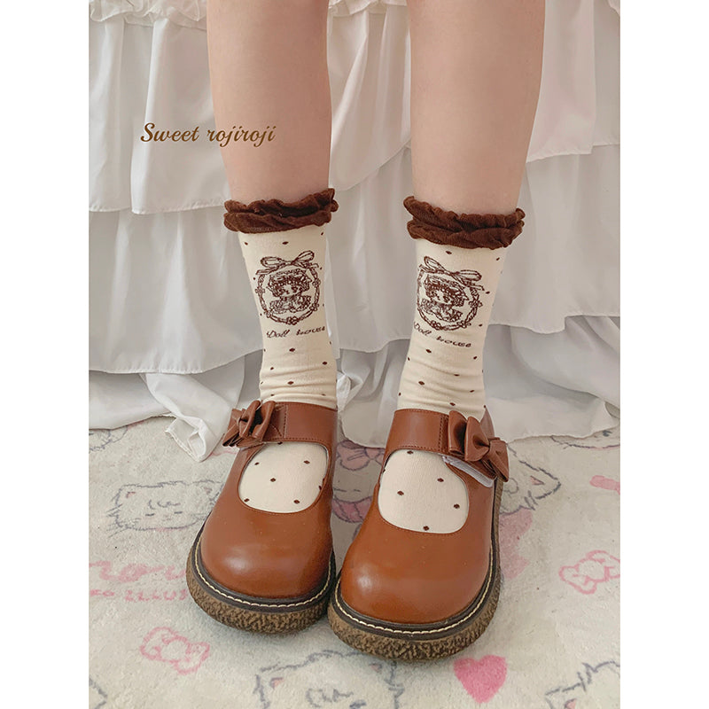 Roji Roji - Kawaii Cotton Lolita Socks Mid-calf Socks