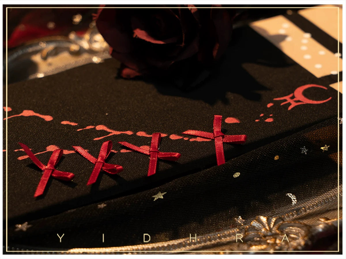 Yidhra - Fantasy Bride - Goth Lolita Pantyhose Rose Prints Pantyhoses