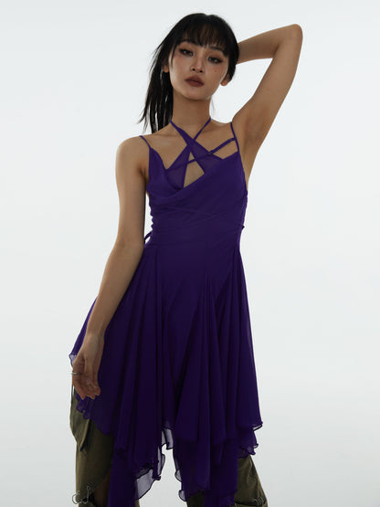 Irregular Hem Strap Dress