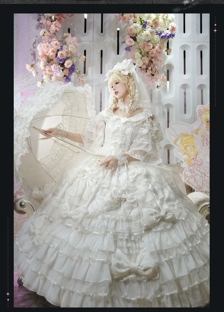 Mengfuzi - Gem Princess - Wedding Sweet Lolita JSK Dress Suit, Side Zipper