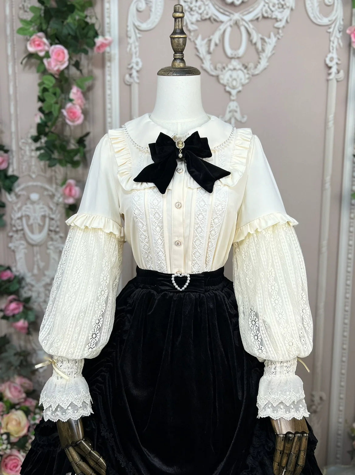 DMFS Lolita - Vintage Lolita Mutton Leg Sleeve Blouse Doll Collar Shirt