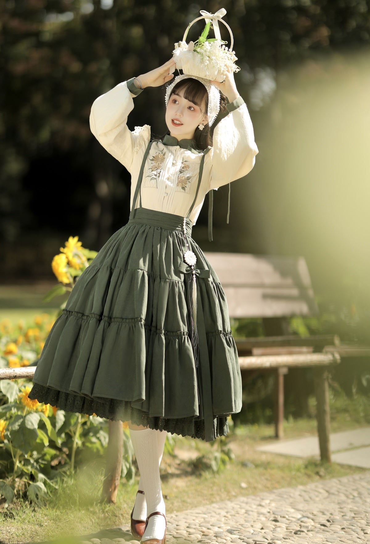 Meow Jun - Sunflower Appointment - Chinese Style Skirt and Blouse
