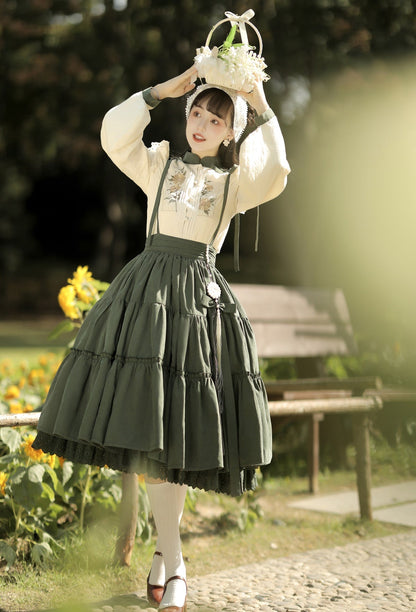 Meow Jun - Sunflower Appointment - Chinese Style Skirt and Blouse