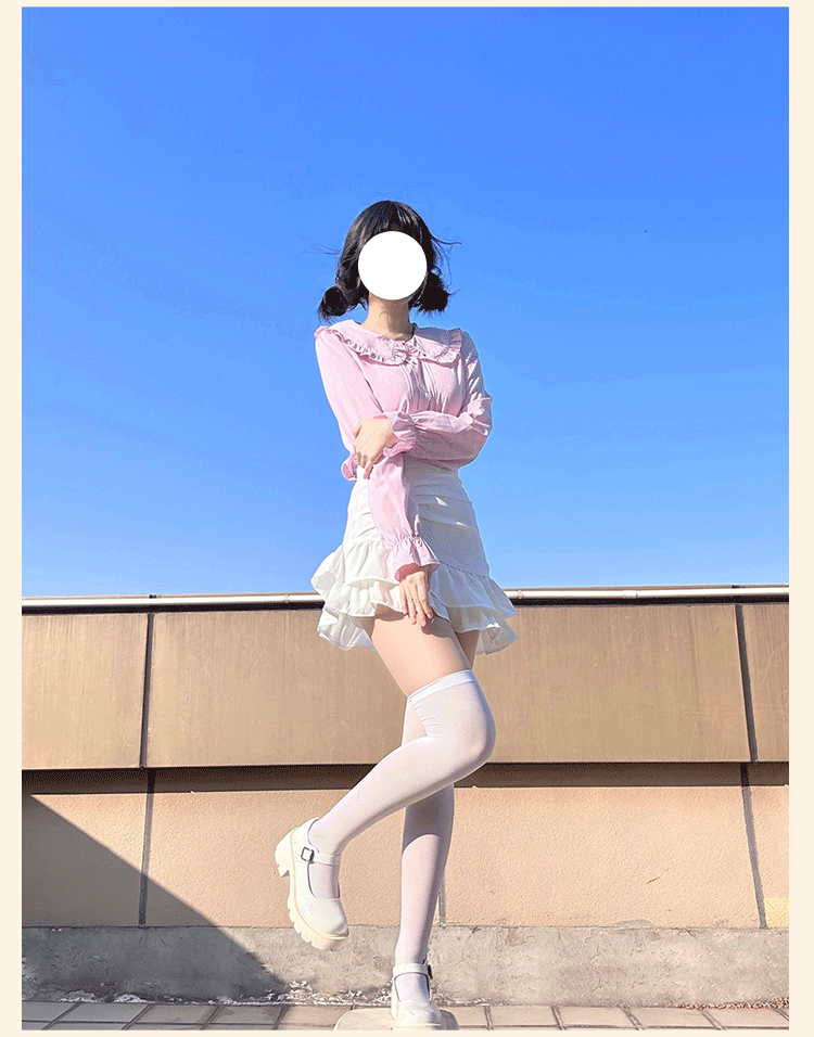 Niu Niu - Plus Size Lolita Shirt Long Sleeve Doll Collar Blouse