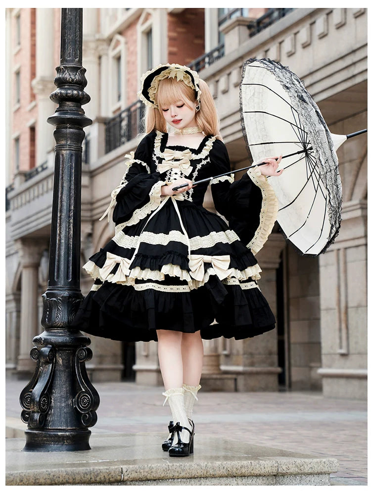 With PUJI - Chapter Seven - Spring Cotton Lolita OP Dress Doll-Like Dress