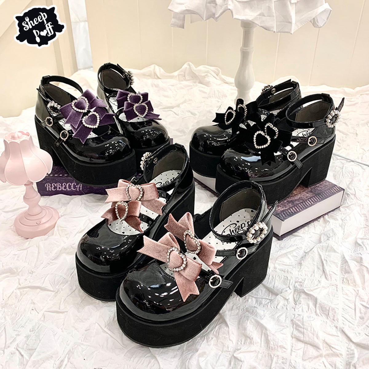 Sheep Puff - Sweet Lolita Heel Punk Platform Shoes