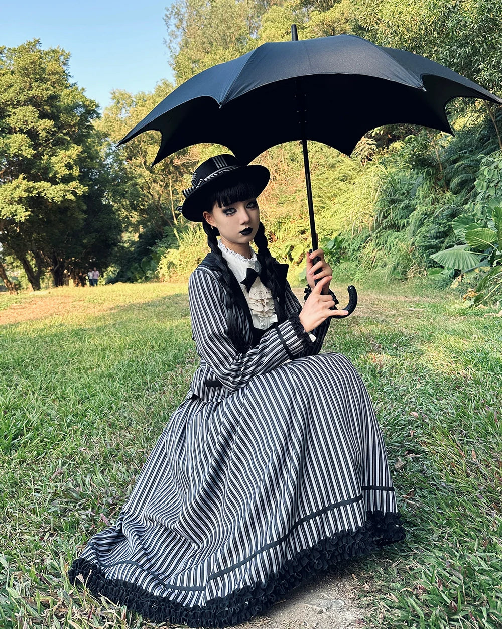 Miss Point - Classical Chocolate - Classic Lolita Skirt Elegant Striped SK