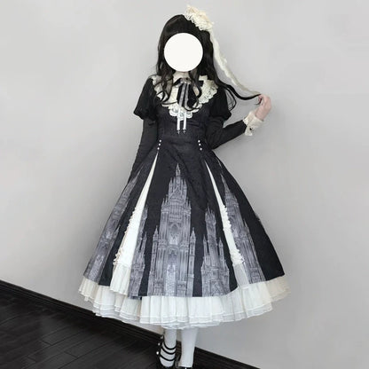 Letters from Unknown Star - Church Bell - Elegant Lolita OP Dress Long Sleeve Spring Autumn