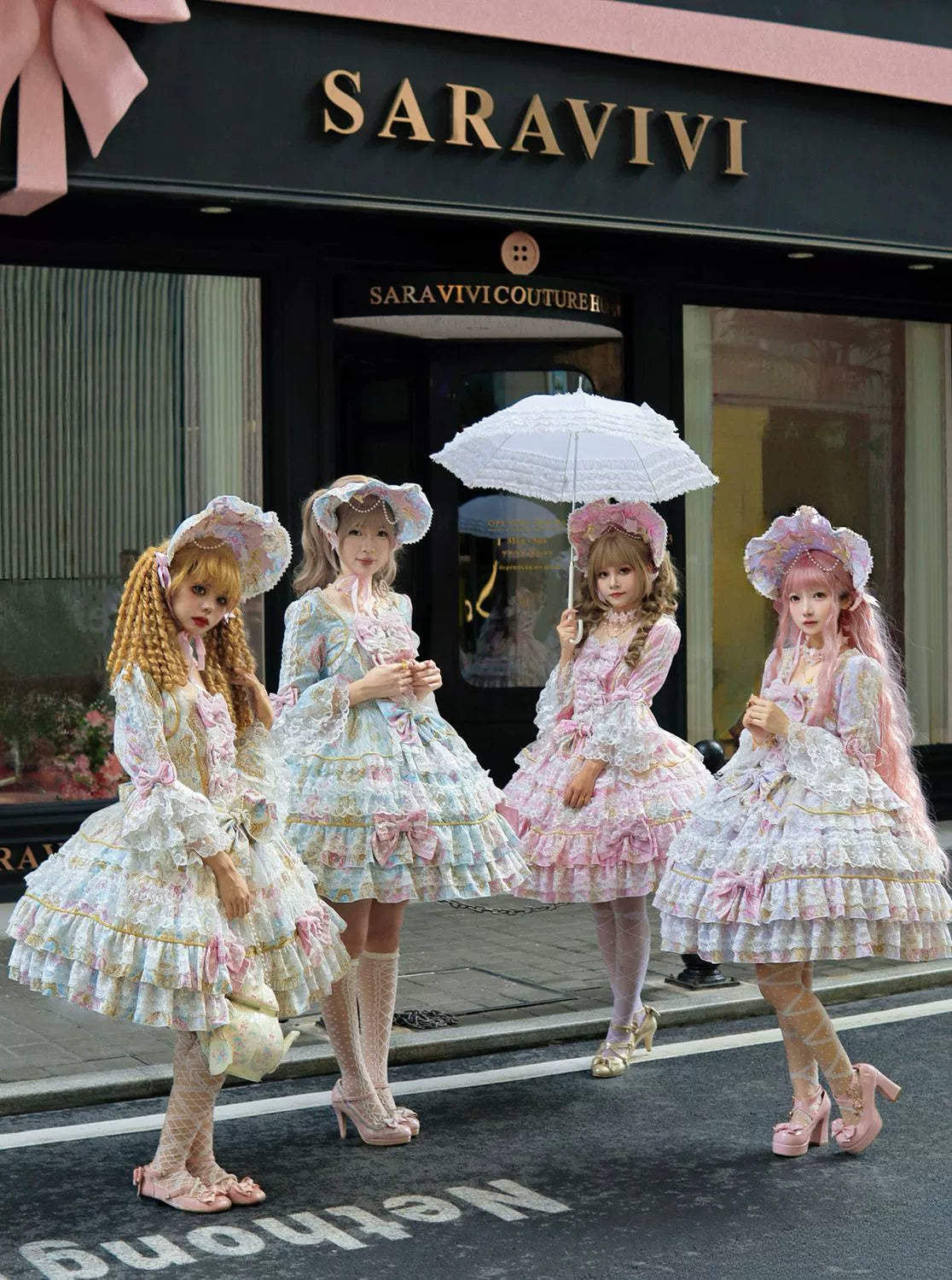 Hanguliang - Candlelight Sonata - Sweet Lolita Long Sleeve OP, Tiered Ruffles