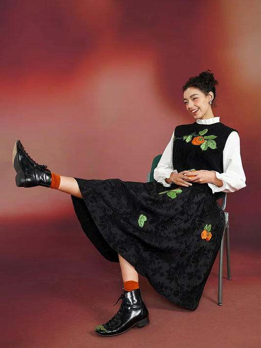 Chinese style embroidery suspender dress【s0000006530】