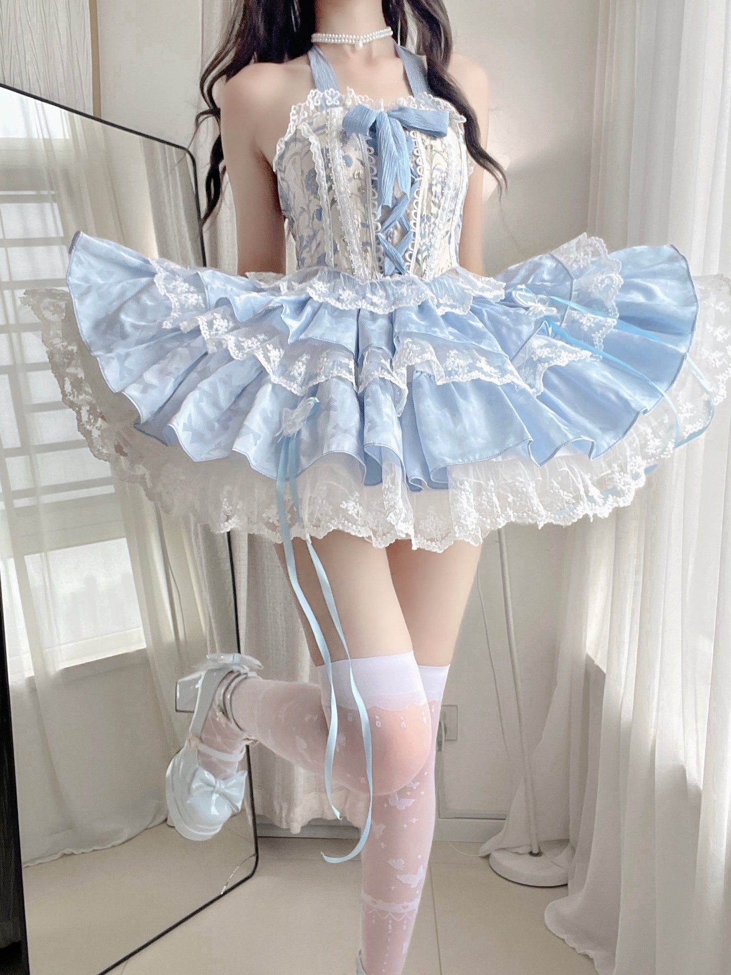 Qianmu - Endless Summer - Sweet Lolita Skirt Set with Ballet-Styled Bodice