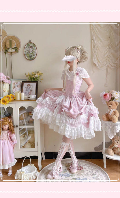 Sakurada Fawn - Manta - Plus Size Sweet Lolita JSK Dress with Rose Decoration