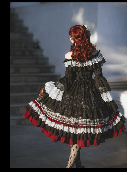Alice in Wonderland - Undead Rider - Gothic Lolita OP Dress Winter Princess Sleeve Dress