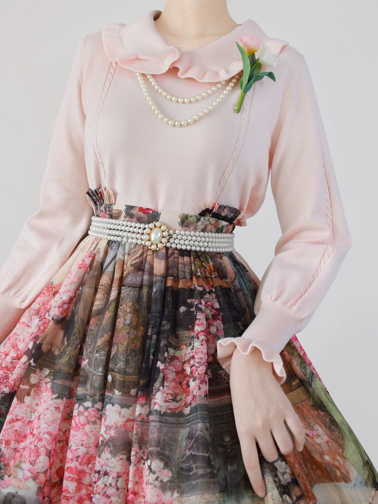 MIST - Japanese Style Lolita Sweater Puff Sleeves Knit Undershirt