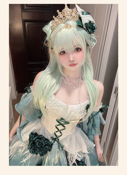 Meowing and fruity - Swan Fantasy - Fairy Lolita Short JSK Ballet-Style Jumper Dress