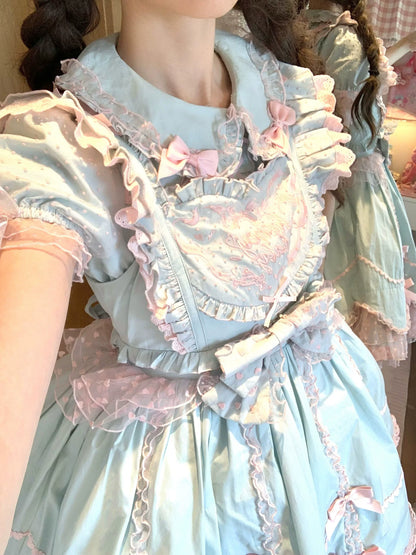 The Seventh Doll - Sweet Diary SP - Vintage Lolita Jumper Dress Petal-like Hem JSK Headdress Set