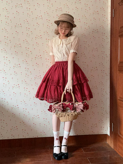 Miss Point - Forest Waltz - Classic Lolita Tiered Skirt Multi-layer Embroidered SK