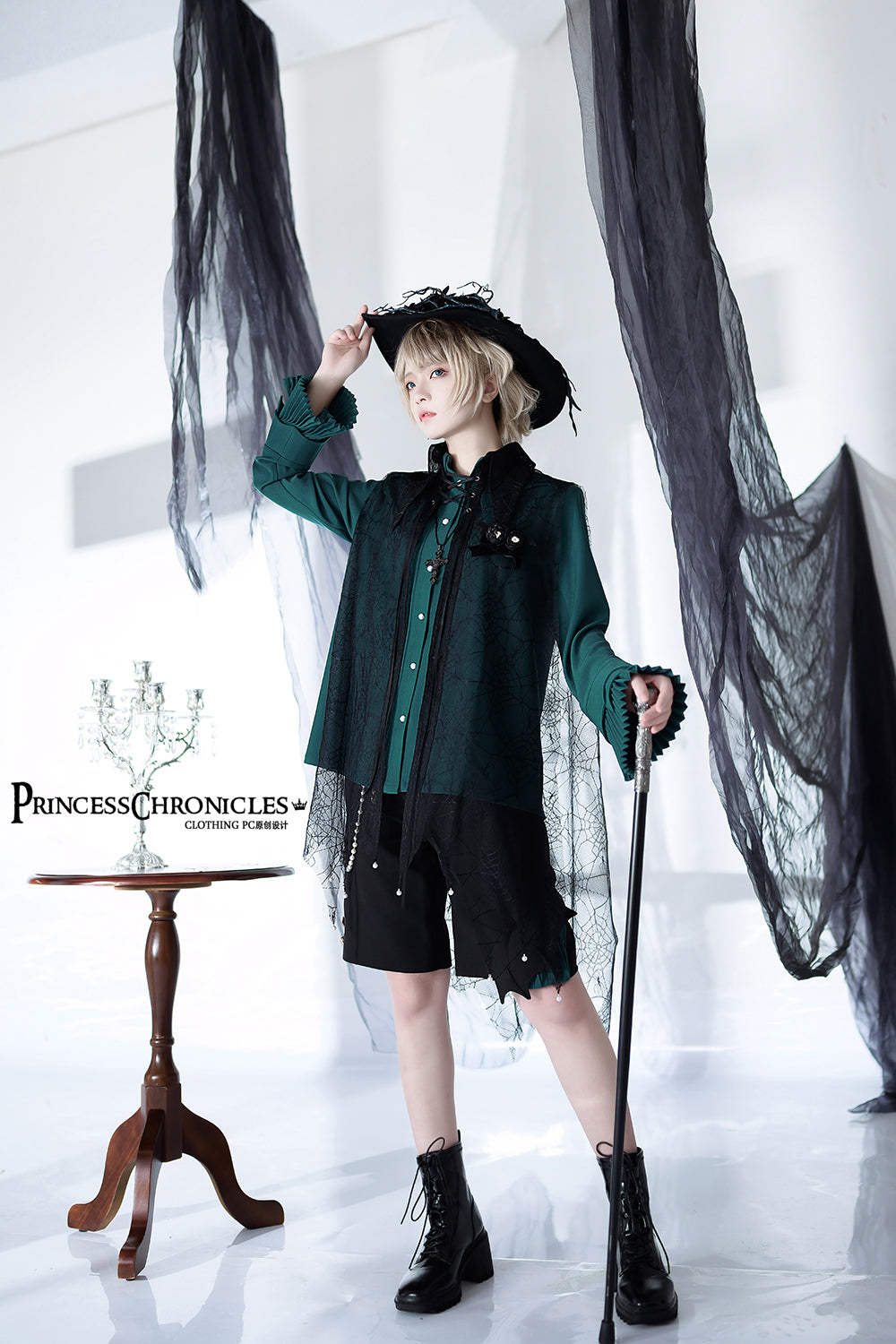 Princess Chronicles - Floating Phantom - Gothic Ouji Lolita Sheer Cape