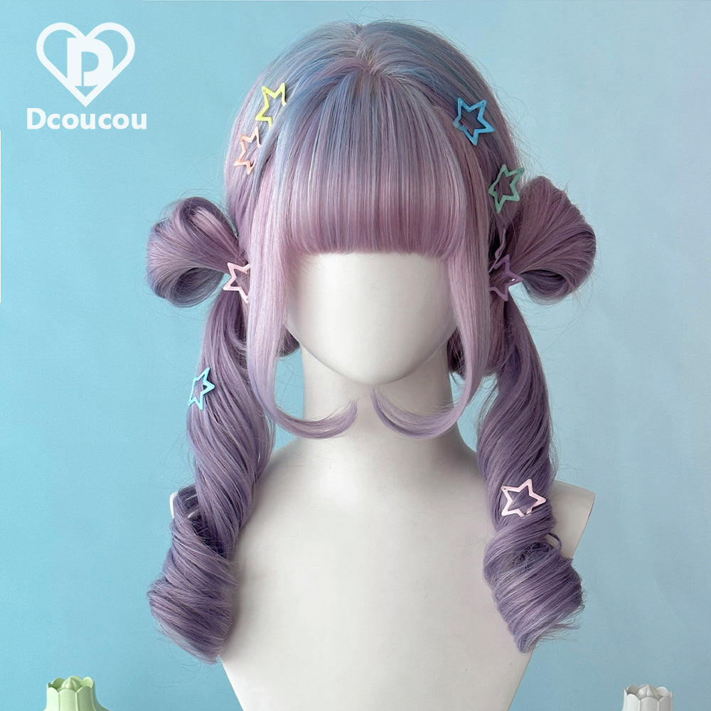 Dcoucou - No-Heart Rabbit 45cm Long Curly Ponytail Wig Multicolors