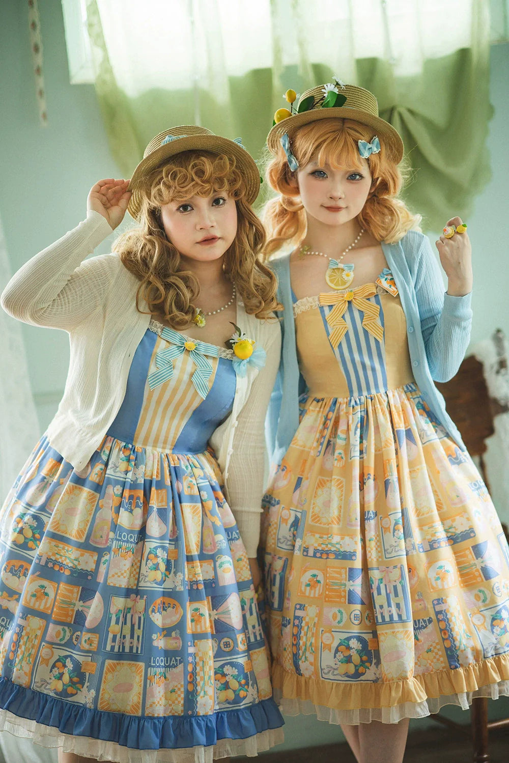 Miss Point - Daisy Lemon - Daily Lolita Lemon Print JSK Customized