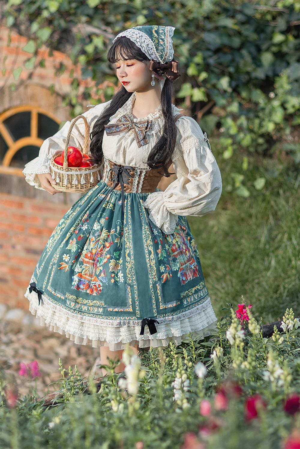 Miss Point - Praise of Abundance - Bavarian Velvet Lolita Jumper Dress