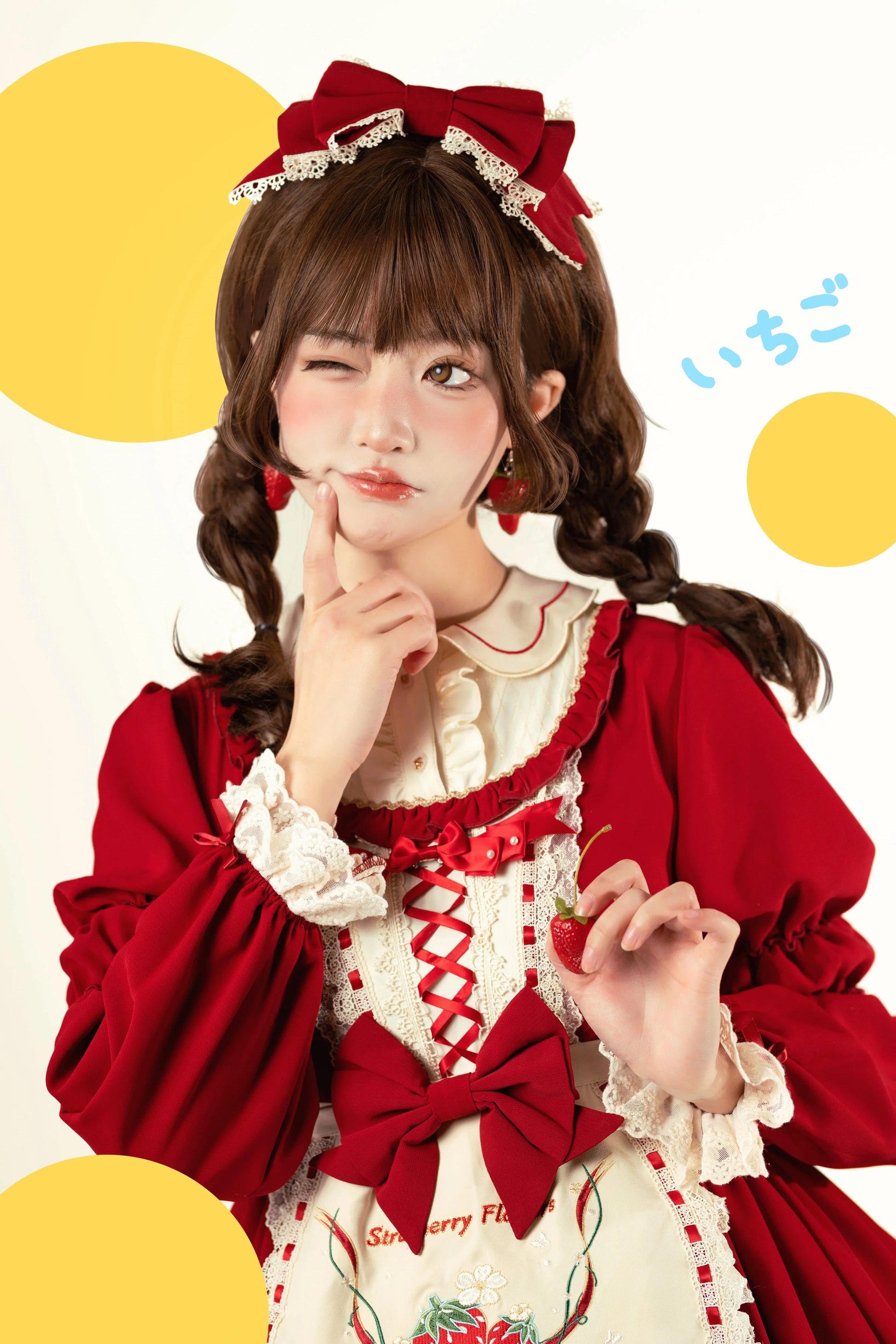 Strawberry Witch - Tochigi Girl - Sweet Lolita Strawberry Embroidered Dress